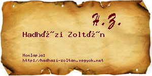 Hadházi Zoltán névjegykártya